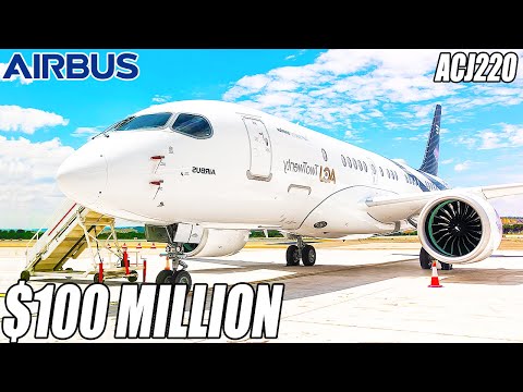 Видео: Внутри Airbus ACJ220 стоимостью 100 миллионов долларов