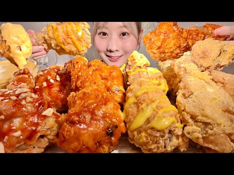 Видео: ASMR Гигантская корейская жареная курица【русские субтитры】【Mukbang/ Eating Sounds】