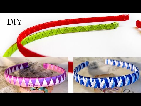 Видео: Как оплести ободок двумя лентами? МК / How to Make Ribbon Woven Headband