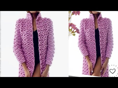 Видео: Популярный кардиган крючком // МК на узор для кардигана.