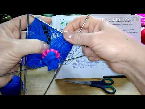 Видео: Ажурные салфетки спицами. Салфетка  3 (часть  2).