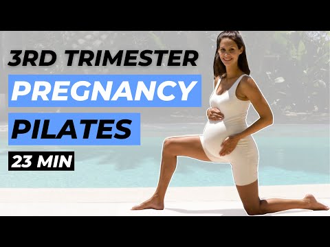 Видео: Тренировка пилатеса для беременных в третьем триместре | 23 мин. Пилатес для беременных в третьем...