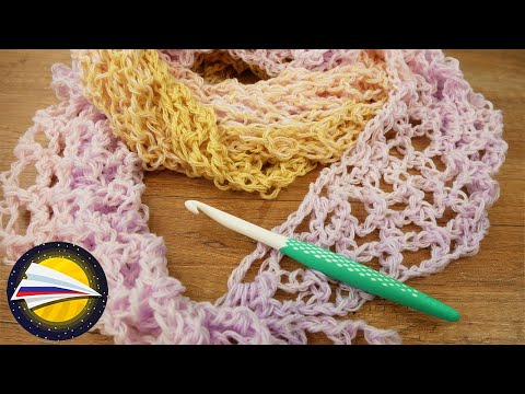 Видео: Большой ажурный летний шарф | Вязание крючком
