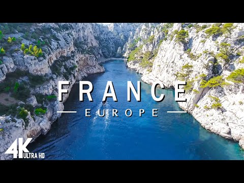 Видео: ПОЛЕТ НАД ФРАНЦИЕЙ (4K UHD) - Расслабляющая музыка и прекрасная природа - Видео 4K UltraHD