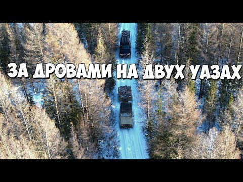 Видео: Едем на двух УАЗах за дровами в тайгу