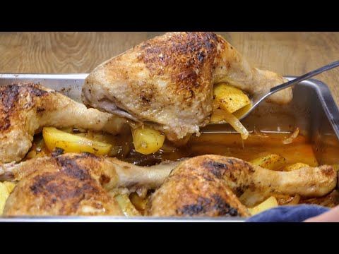 Видео: Супер сочные жареные куриные ножки с ароматным картофелем. Очень легко приготовить