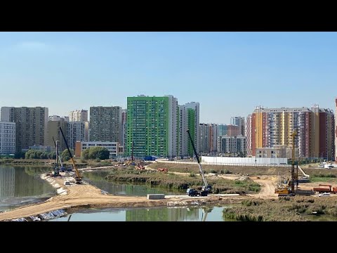 Видео: г. Москва, улица Лавриненко. Чёрное озеро. ЖК Самолёт, г.о. Люберцы. Мост "Дружба". 05.09.2024г.