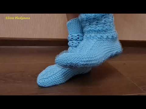Видео: *ВЯЖЕМ НА 2 СПИЦАХ ТАПОЧКИ-САПОЖКИ-НОСОЧКИ* .