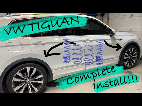 Видео: Полная установка заниженных пружин VW Tiguan. Пошаговое руководство.