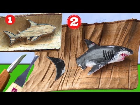 Видео: Вырезание реалистичной акулы: пошаговое руководство по резьбе по дереву