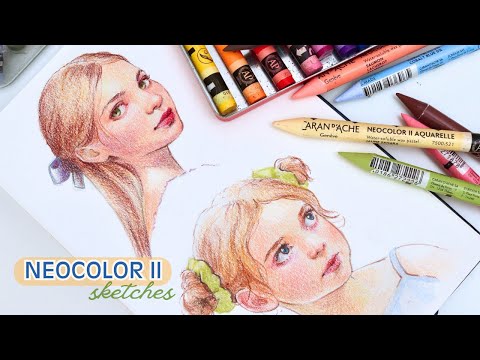 Видео: Как я рисую пастелью Neocolor II // Портреты для начинающих