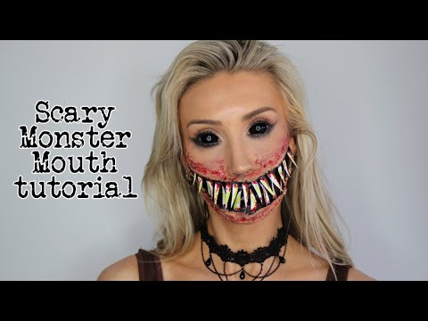 Видео: СТРАШНЫЙ грим «Рот монстра»: урок по созданию спецэффектов на Хэллоуин