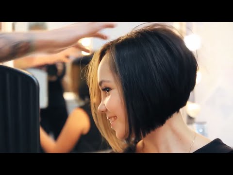 Видео: Стрижка каре. Стилист Артем Любимов (Москва). Волосы. Каре боб. Каре с удлинением. bob haircut