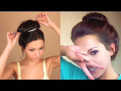 Видео: СУПЕР-ПУЧОК на каждый день Messy bun. Простая прическа 2-в-1