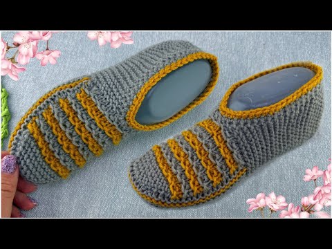 Видео: Тапочки-следки , за пару часов. Подробный мк.