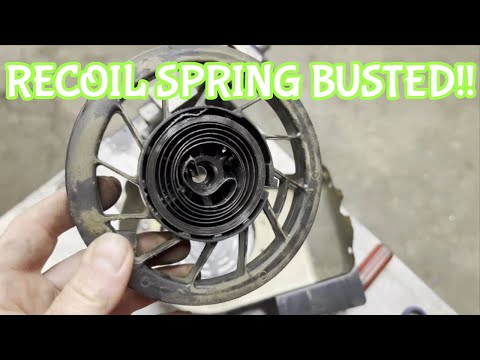 Видео: Трос газонокосилки не втягивается. Ремонт небольшого двигателя.