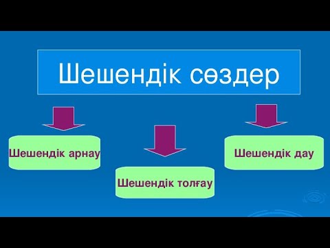 Видео: ШЕШЕНДІК СӨЗДЕР ҚЫСҚАША МАЗМҰНЫ