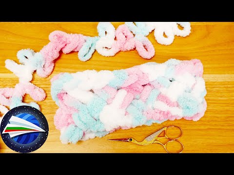 Видео: Лента за глава по модел за плетене без куки и игли | Пухкава прежда по DIY идея