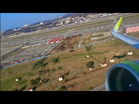 Видео: Взлёт из аэропорта Сочи, шикарный вид на Большой Сочи | S7 Airlines (Airbus A320neo)