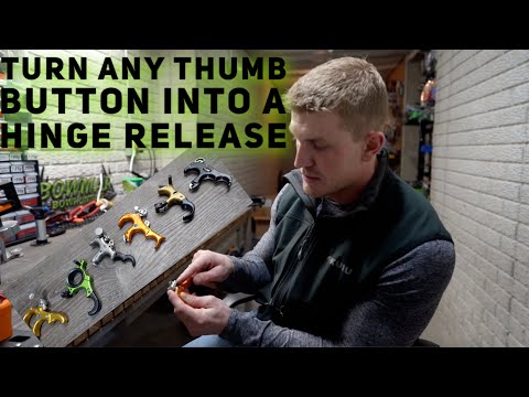 Видео: Как превратить любую кнопку спуска большого пальца в шарнирную кнопку спуска! | Bowmar Bowhunting |