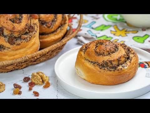 Видео: В маковые булочки добавила изюм и орехи - ИЗУМИТЕЛЬНЫЙ вкус домашней выпечки на сдобном тесте!