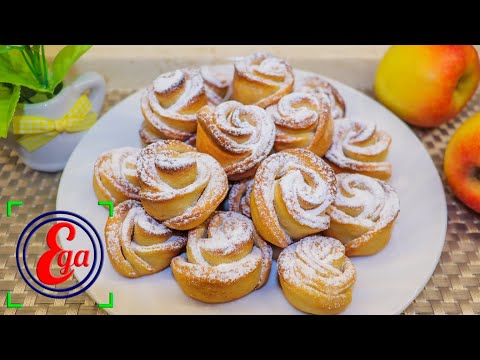 Видео: Печенье к чаю "Творожные розочки"