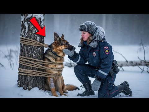 Видео: Шериф нашёл брошенную собаку К9, привязанную к дереву в снегу — тайна поразила полицейского