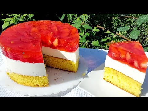 Видео: Ելակով  տորթ, торт с клубникой и желе 🍓🍓🍓