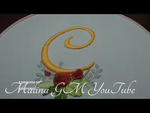 Видео: ВЫШИВКА: МОНОГРАММА "C" c настилом | Hand Embroidery | MONOGRAM "C"padding relief