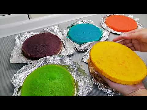 Видео: 🌈РАДУЖНЫЙ БИСКВИТ 🌈