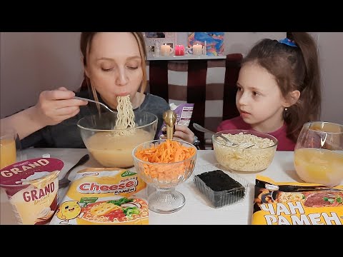 Видео: Мукбанг/Лапша Чан Рамен, Cheese Рамен/АСМР(ASMR) с десертом🤪/ Ох обьелись😋