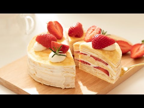 Видео: Клубничный креп Без духовки ｜HidaMari Cooking