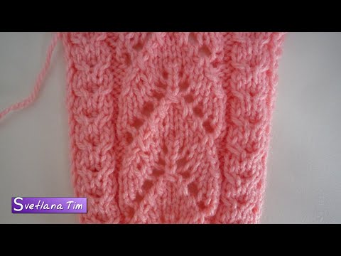 Видео: Еще один Ажурный узор спицами "Купол с Косичкой". Вязание. Эффектный микс узоров № 234