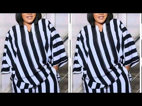 Видео: Как выкроить и сшить стильный комплект из двух частей в полоску | Простой урок по крою от руки дл...