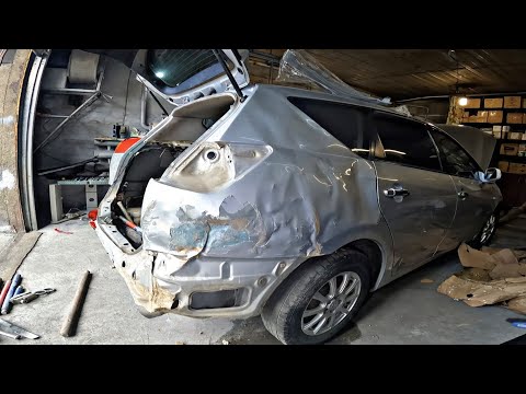 Видео: Кузовной ремонт. TOYOTA CALDINA 1.8 X 2003. Южная Корея