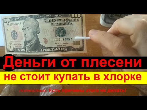 Видео: Денежные купюры от плесени не стоит купать в хлорке полностью. Есть причины этого не делать!