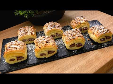 Видео: У тебя есть слоеное тесто и шоколад? Этот рецепт божественен – готовится за 5 минут! 🍫🥐