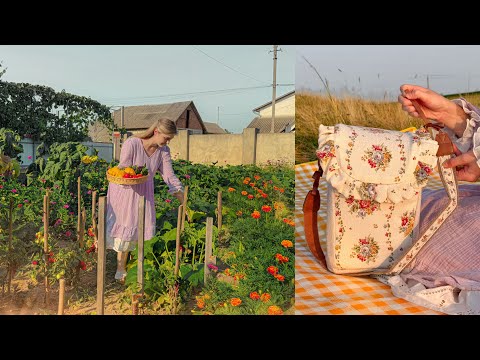 Видео: Бесконечные летние дни в сельской местности | Готовим из сада и шьём термосумку Cottagecore