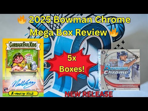 Видео: Открытие и обзор мегабокса Bowman Chrome Baseball Mega Box 2025 года! ⚾ Первый взгляд на Rip 💎
