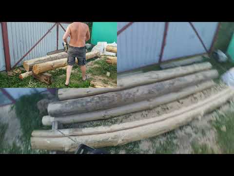 Видео: Беседка из кругляка. ч.2 Как распустить бревно.