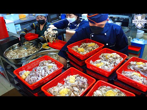 Видео: Жарко! Ресторан корейских пряных осьминогов Webfoot, обжаренных во фритюре