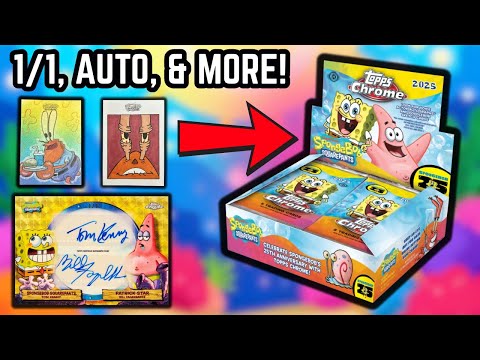 Видео: ГРАНДИОЗНЫЙ ХИТ 1/1! Обзор Hobby Box Topps Chrome SpongeBob 2025 к 25-летию!