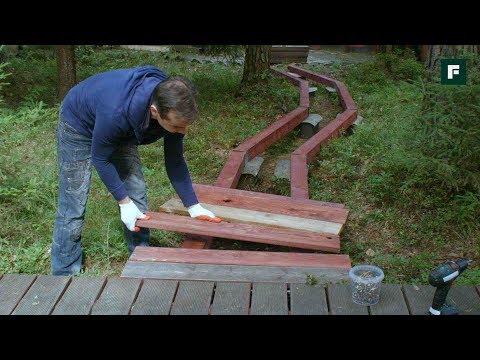 Видео: Мастер-класс по укладке дорожки из лиственницы. СТРОИТЕЛЬНЫЕ ЛАЙФХАКИ // FORUMHOUSE