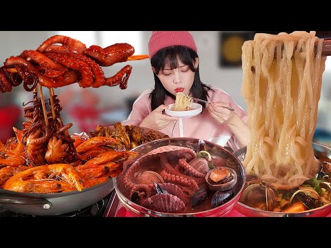 Видео: Слишком много еды!😂Даже босс отправил🚨kalguksu noodles Korean eating show mukbang
