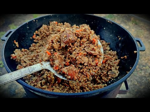 Видео: ГРЕЧКА ПО КУПЕЧЕСКИ в Казане на костре. Плов из Гречки.