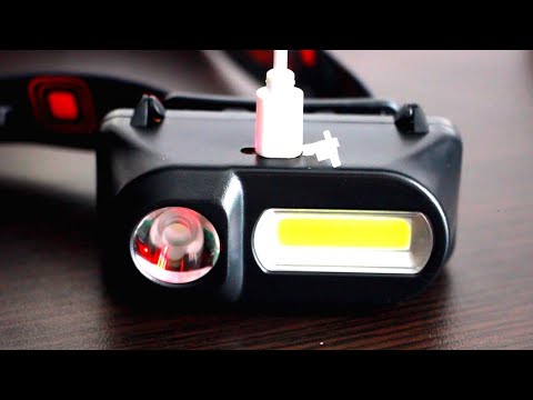 Видео: Налобный ФОНАРЬ для РЫБАЛКИ с АЛИЭКСПРЕСС. 18650 USB.