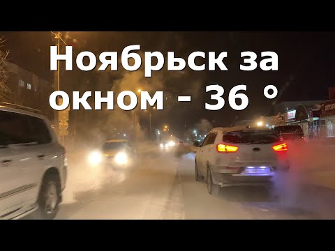 Видео: Ноябрьск за окном  - 36 °