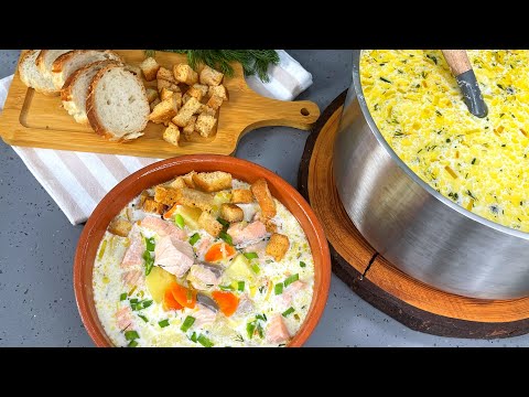 Видео: Суп, который "доктор" прописал! ВКУСНАЯ сливочная УХА! Рыбный суп + как ВКУСНО засолить красную рыбу