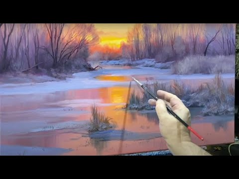 Видео: "Рубиновый закат" видео-урок живописи. Художник Игорь Сахаров