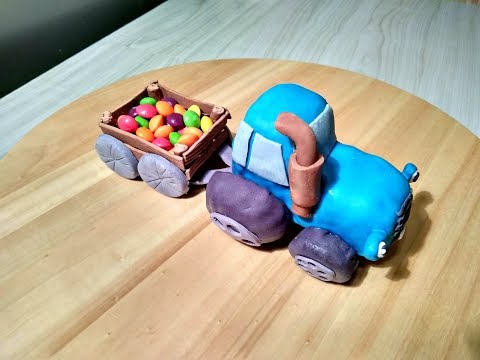Видео: Как сделать Синий трактор из мастики/Blue tractor from mastic